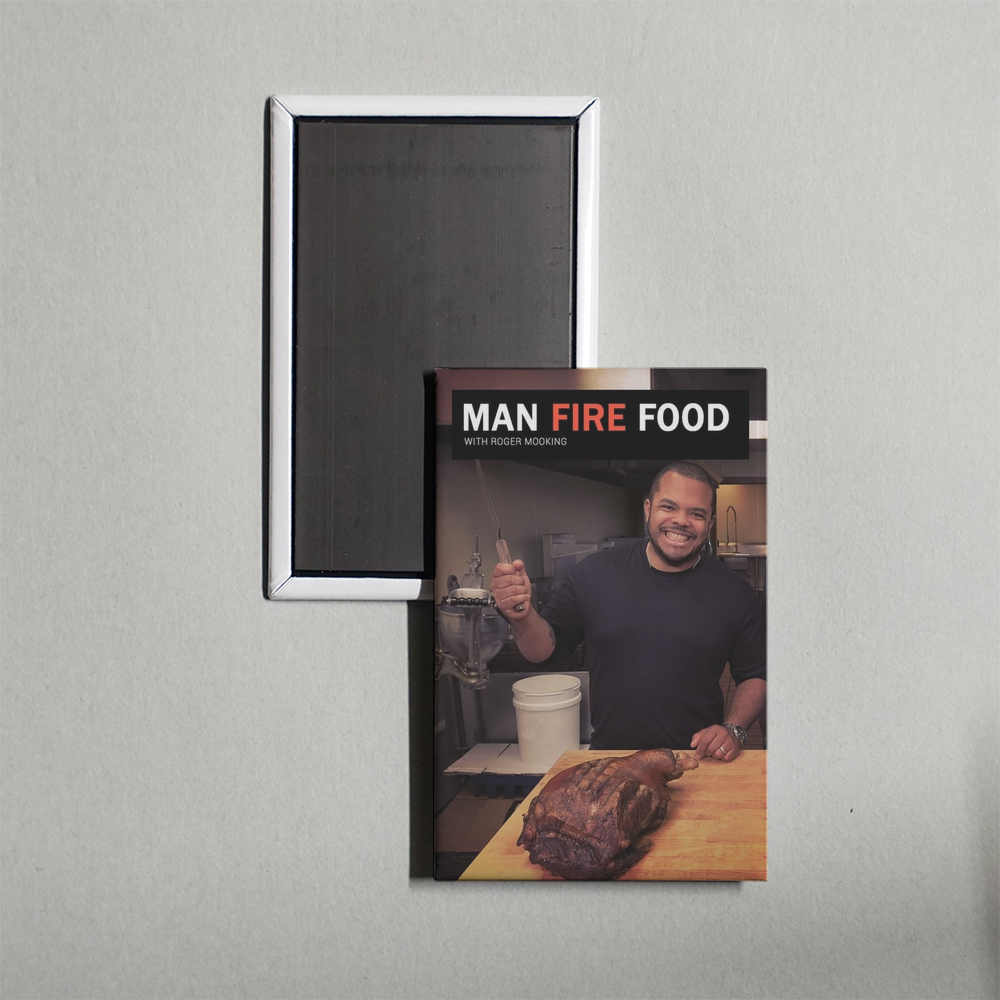 Man, Fire, Food TV Show Fridge Magnet