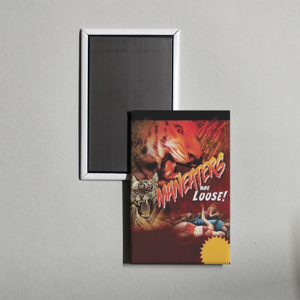 Maneaters Are Loose! Mini Movie Fridge Magnet