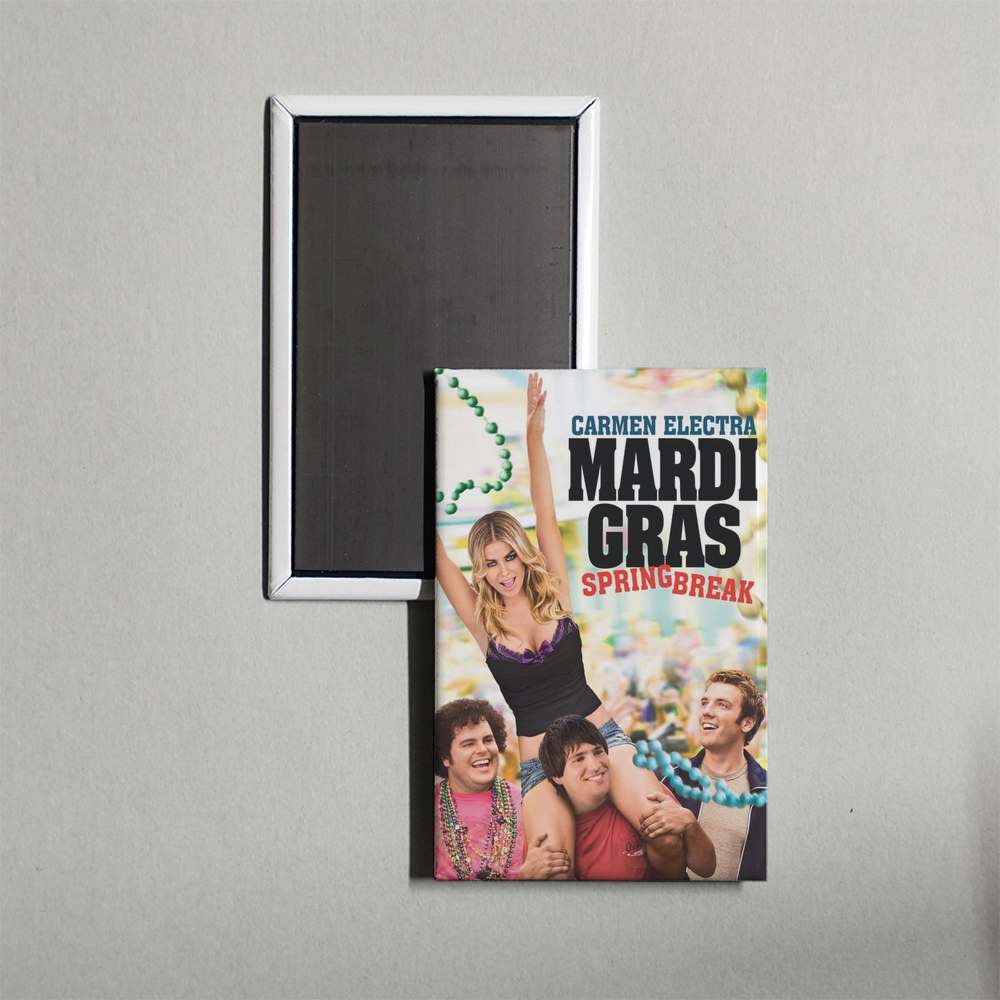 Mardi Gras Spring Break Mini Movie Fridge Magnet