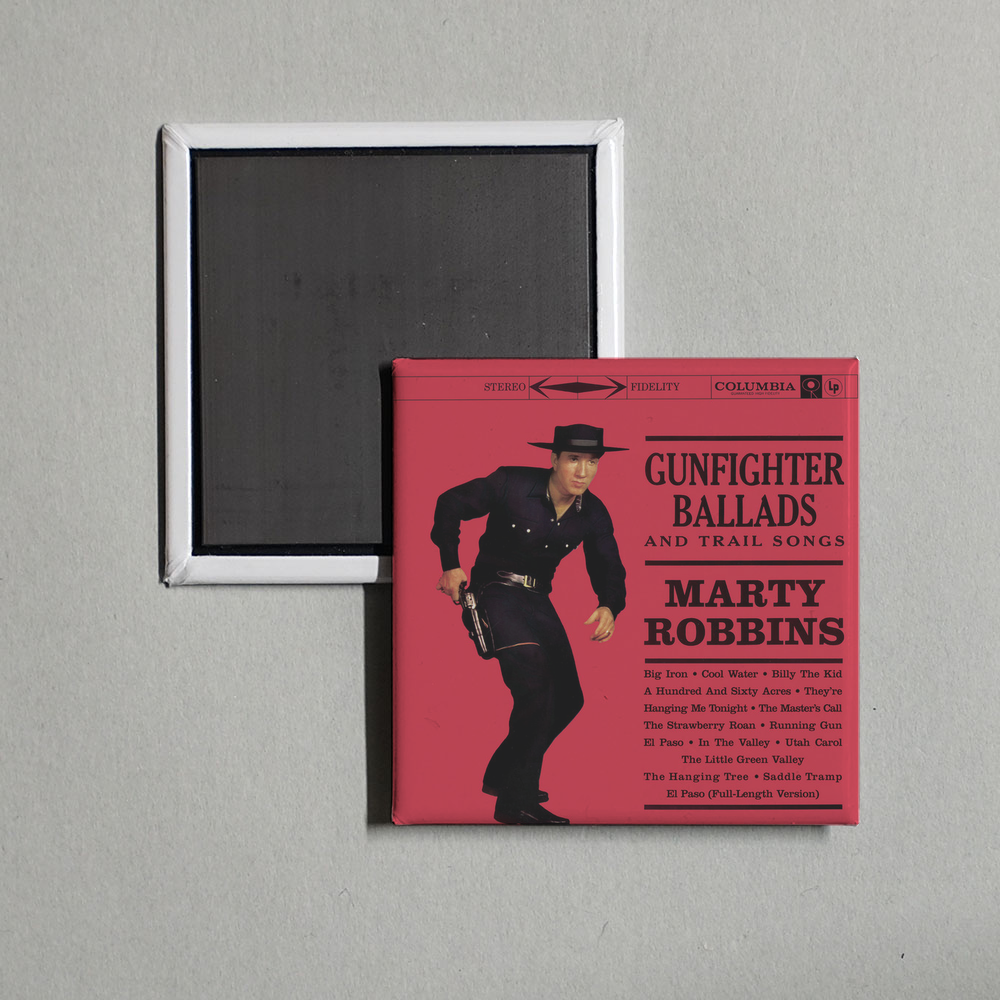 Marty Robbins - Gunfighter Ballads And Trail Songs Album Cover Fridge Magnet