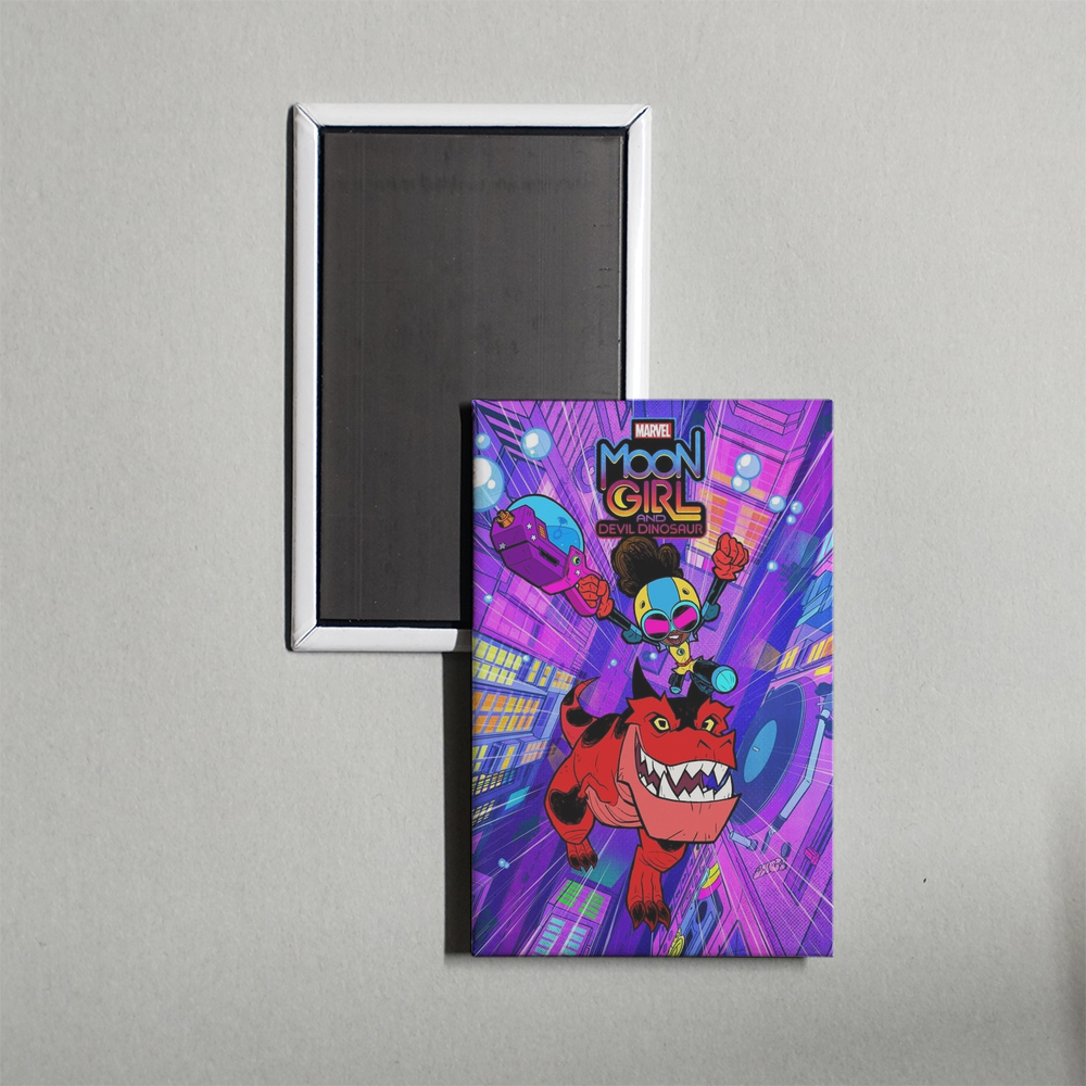 Marvel's Moon Girl and Devil Dinosaur TV Show Fridge Magnet
