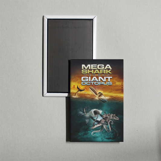Mega Shark vs. Giant Octopus Mini Movie Fridge Magnet