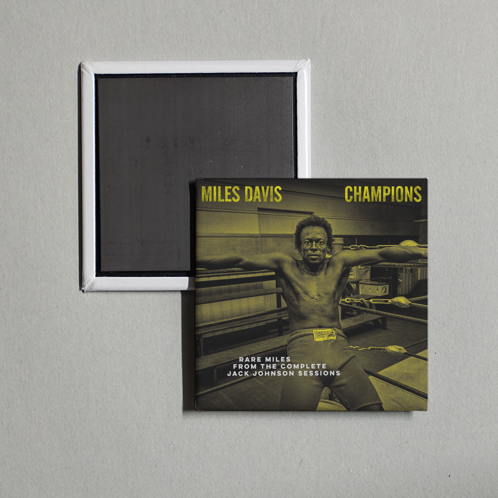 Miles Davis - Champions Rare Miles from the Complete Jack Johnson Sessions Album Cover Fridge Magnet