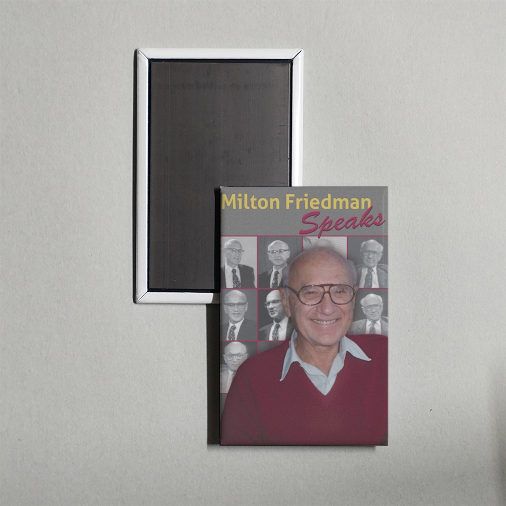 Milton Friedman Speaks TV Show Fridge Magnet