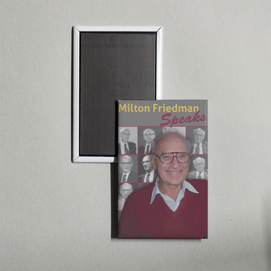 Milton Friedman Speaks TV Show Fridge Magnet