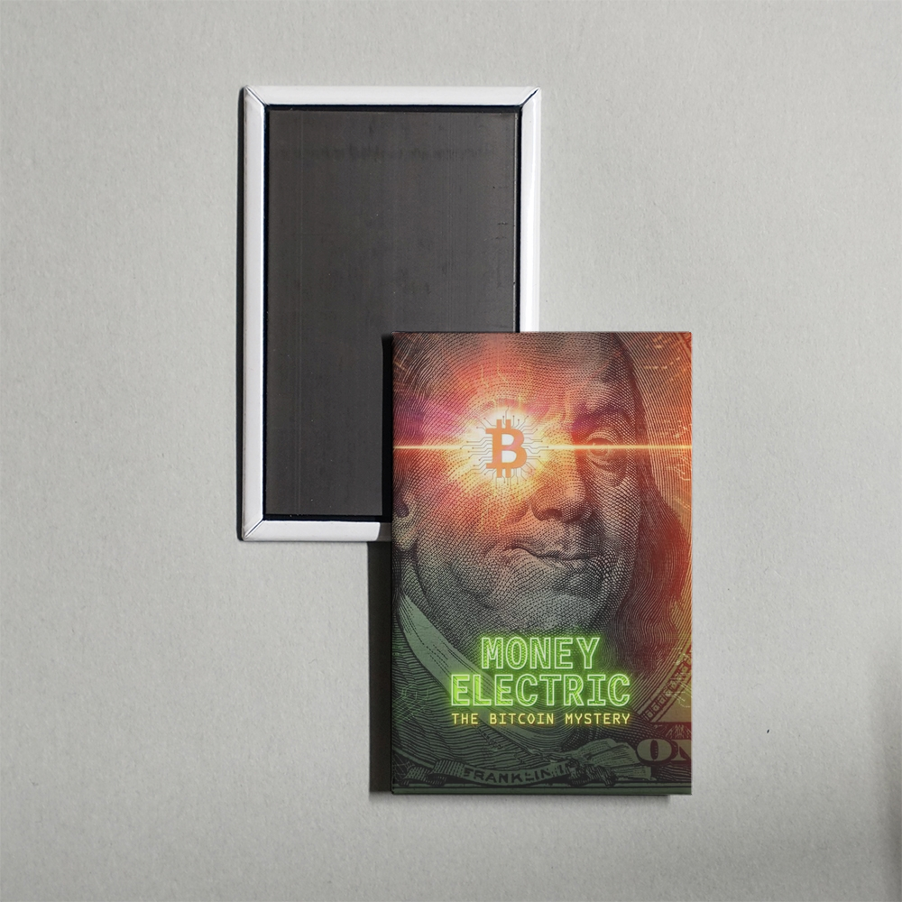Money Electric The Bitcoin Mystery Mini Movie Fridge Magnet