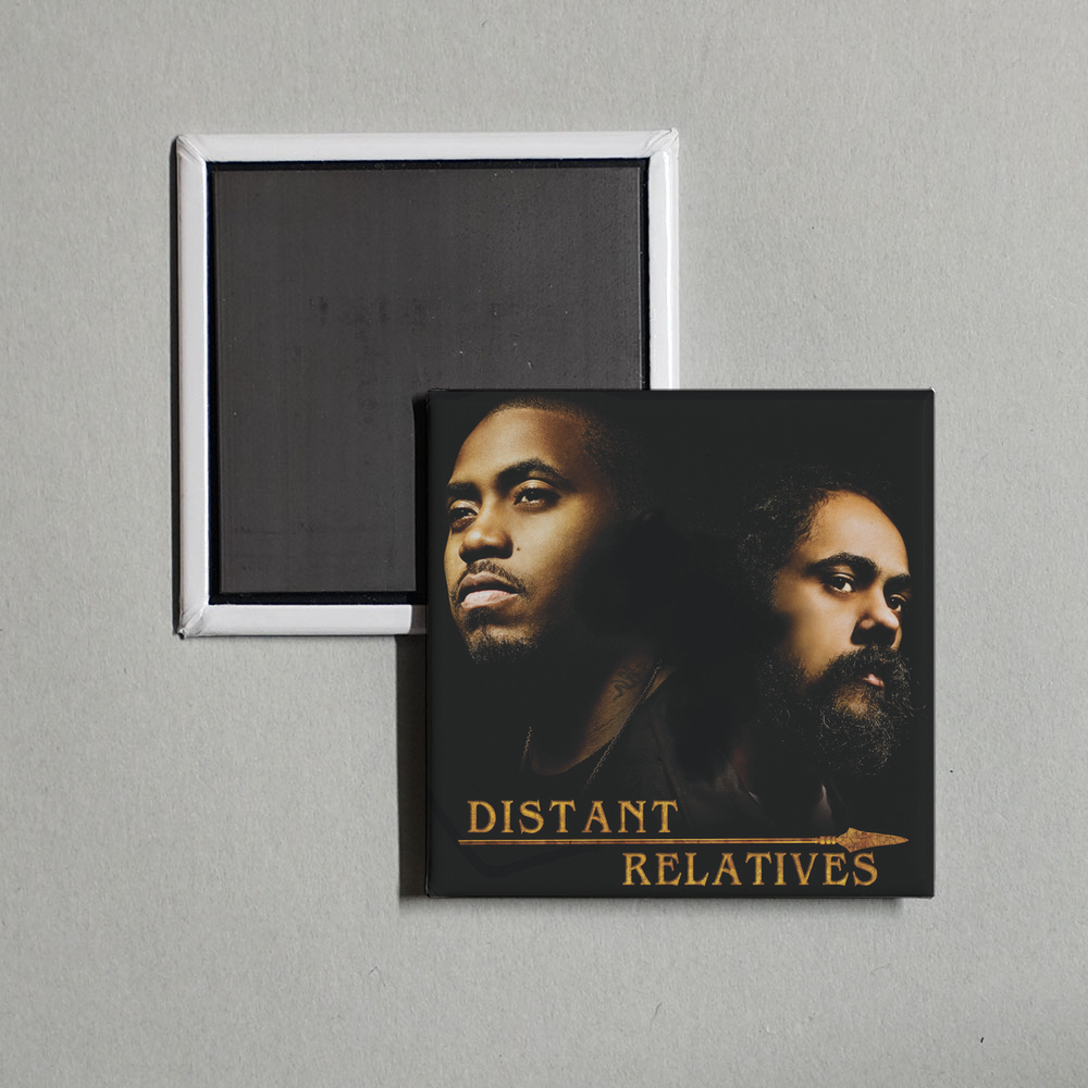 Nas & Damian Jr. Gong Marley - Distant Relatives Album Cover Fridge Magnet