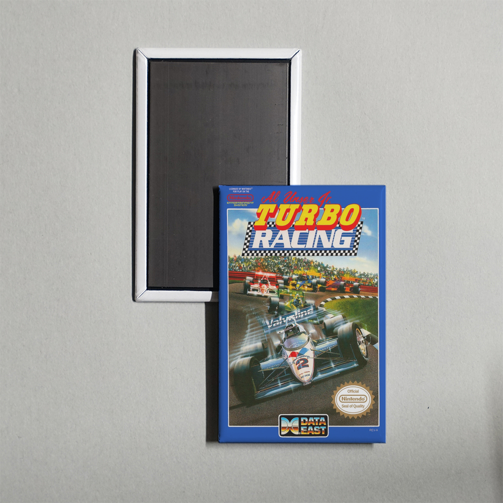 Nintendo NES Al Unser Jr. Turbo Racing Mini Video Game Fridge Magnet