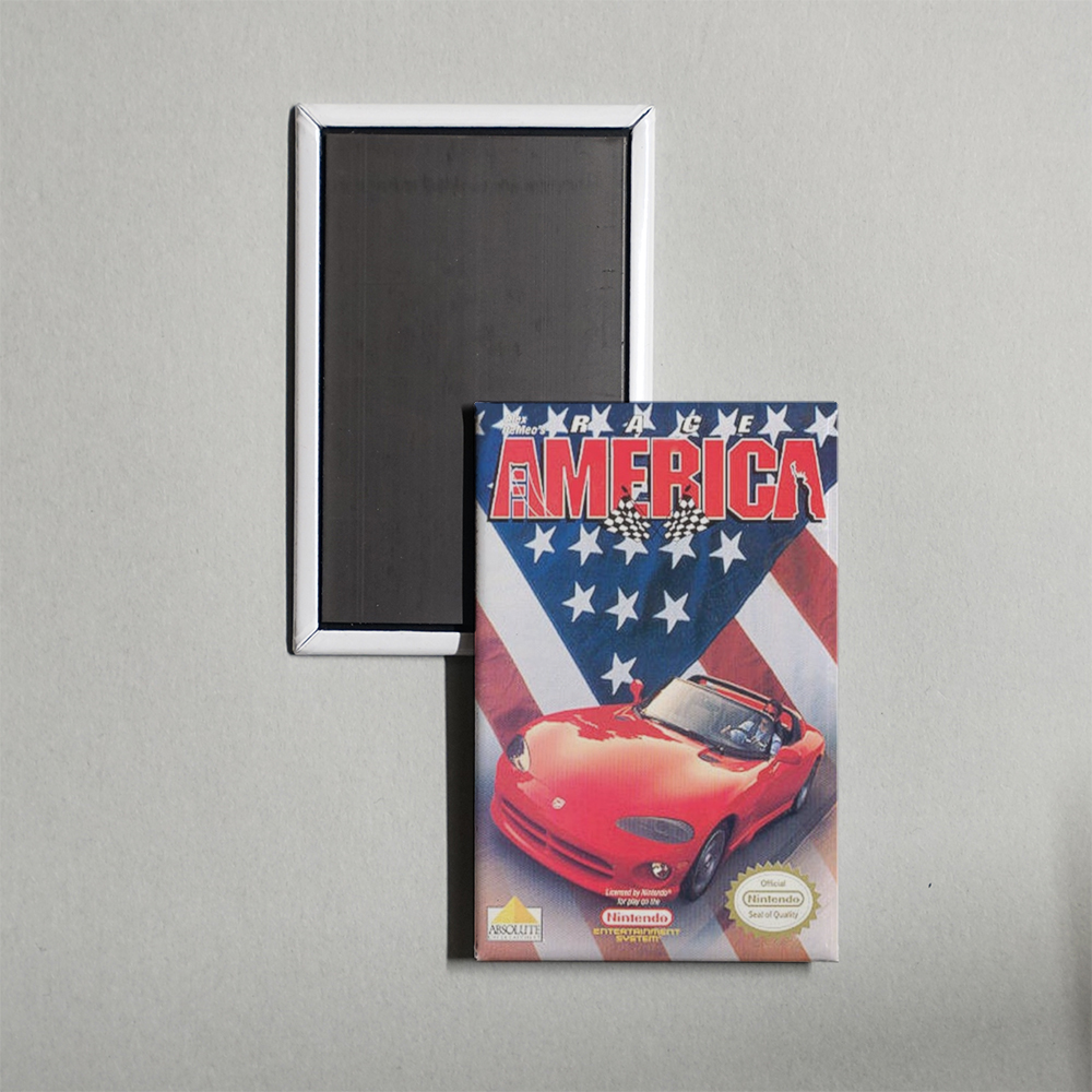 Nintendo NES Alex DeMeo's Race America Mini Video Game Fridge Magnet