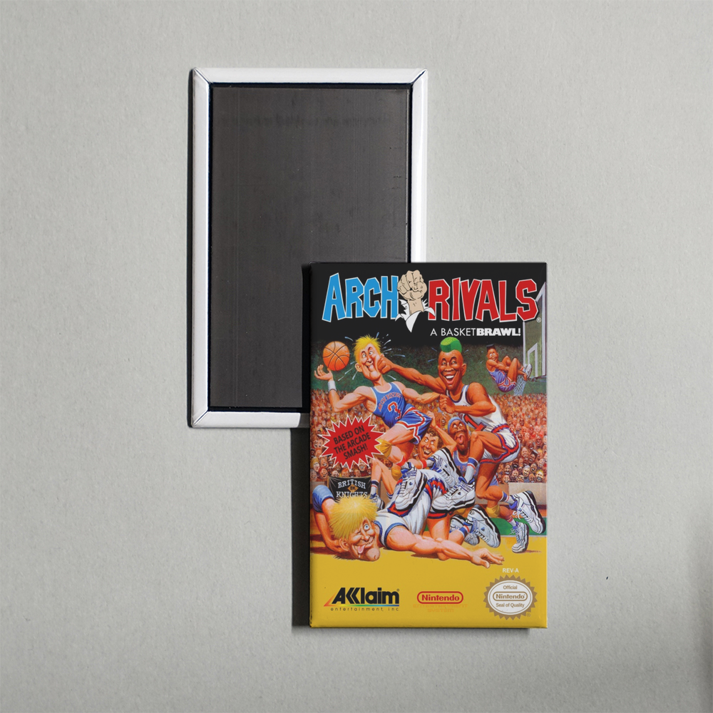 Nintendo NES Arch Rivals - A Basketbrawl! Mini Video Game Fridge Magnet