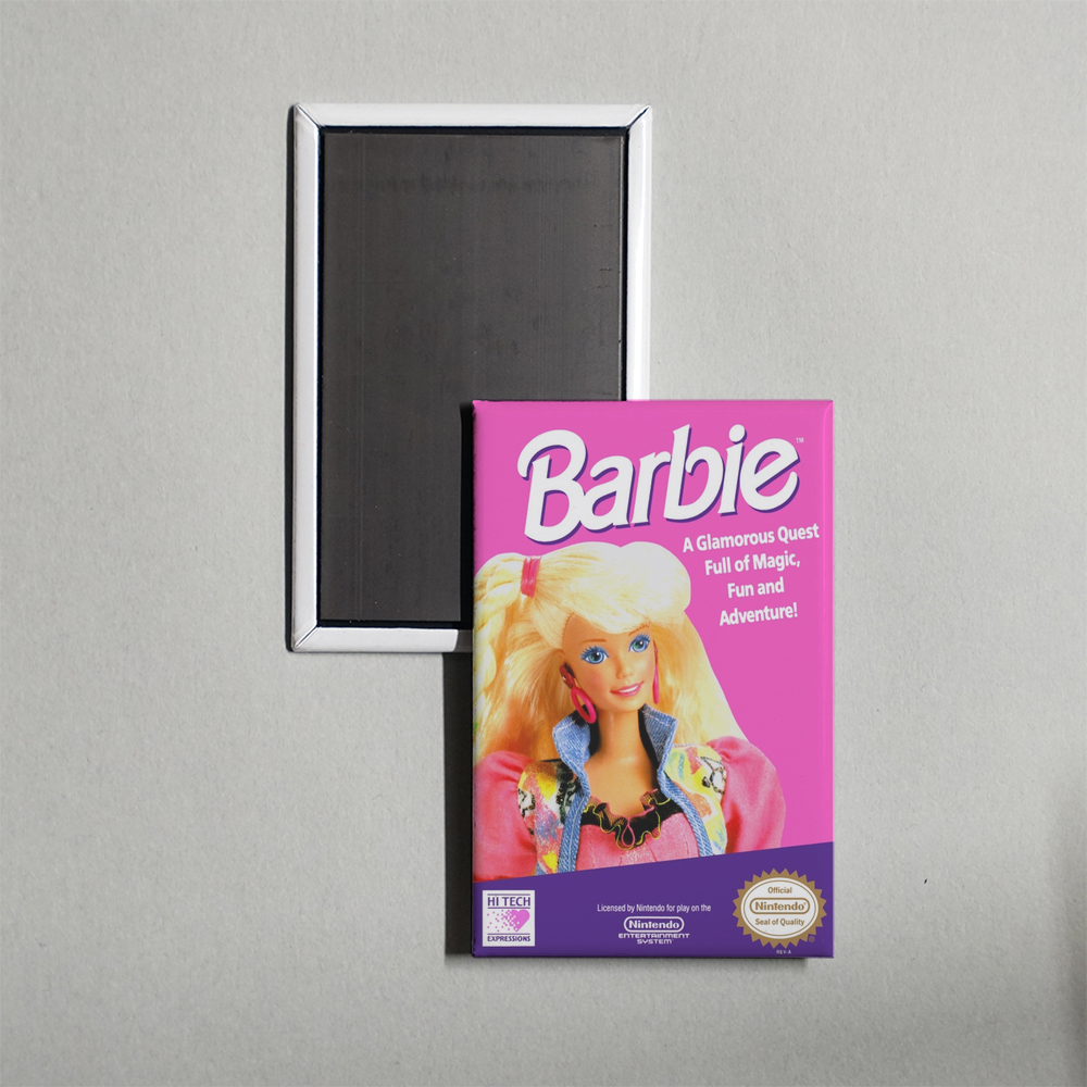 Nintendo NES Barbie Mini Video Game Fridge Magnet