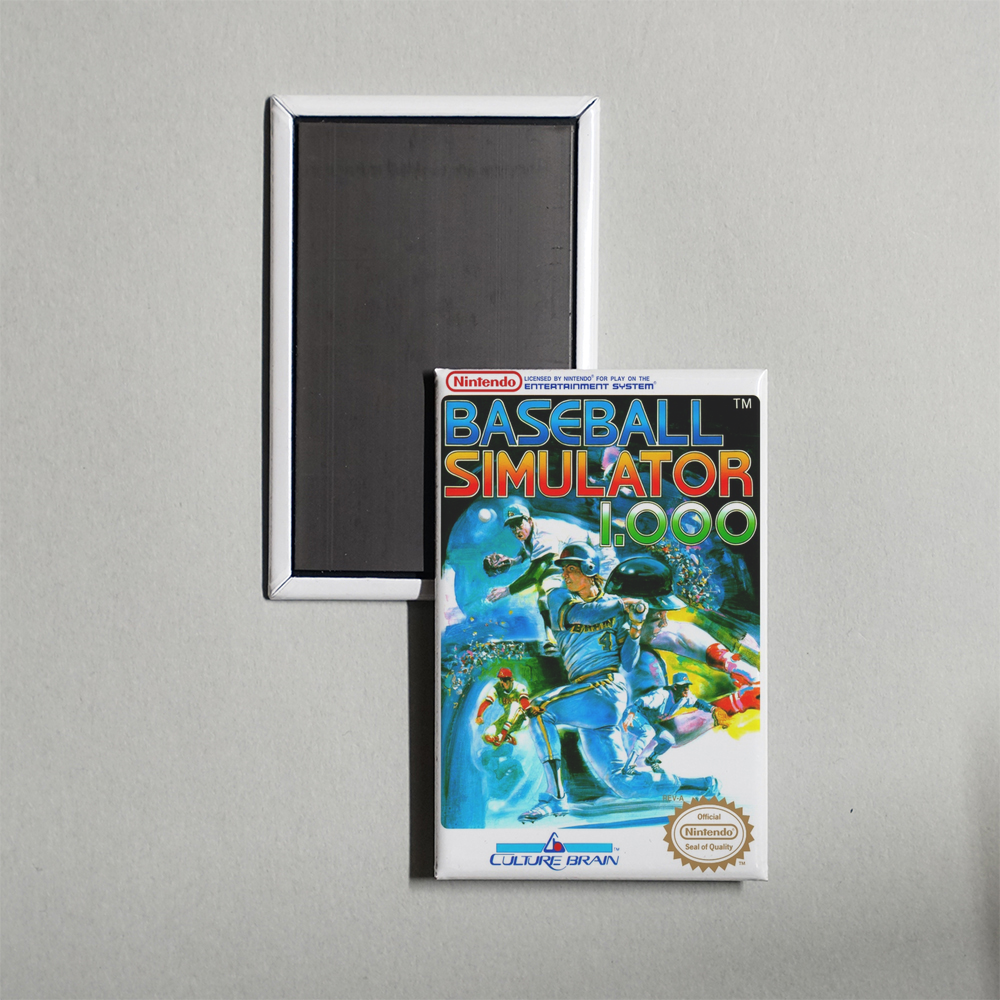 Nintendo NES Baseball Simulator 1.000 Mini Video Game Fridge Magnet