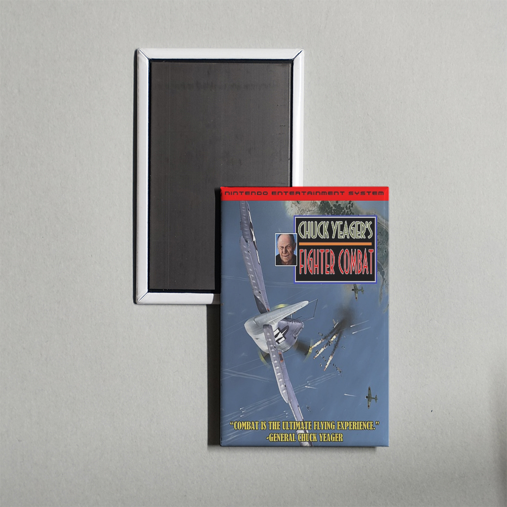 Nintendo NES Chuck Yeager's Fighter Combat Mini Video Game Fridge Magnet