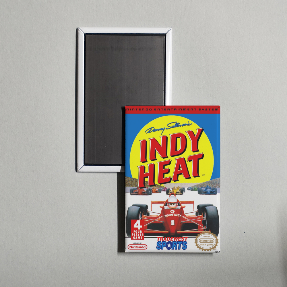 Nintendo NES Danny Sullivan's Indy Heat Mini Video Game Fridge Magnet