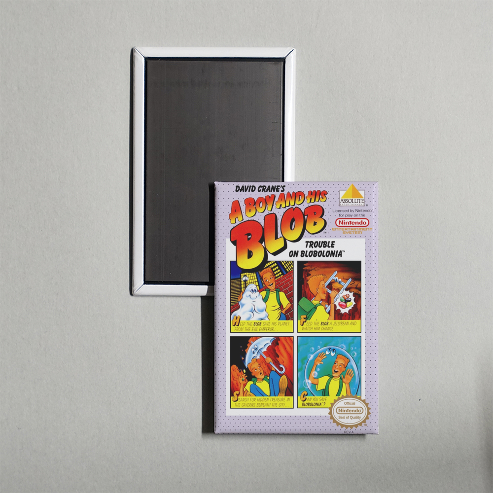 Nintendo NES David Crane's A Boy and His Blob - Trouble on Blobolonia Mini Video Game Fridge Magnet
