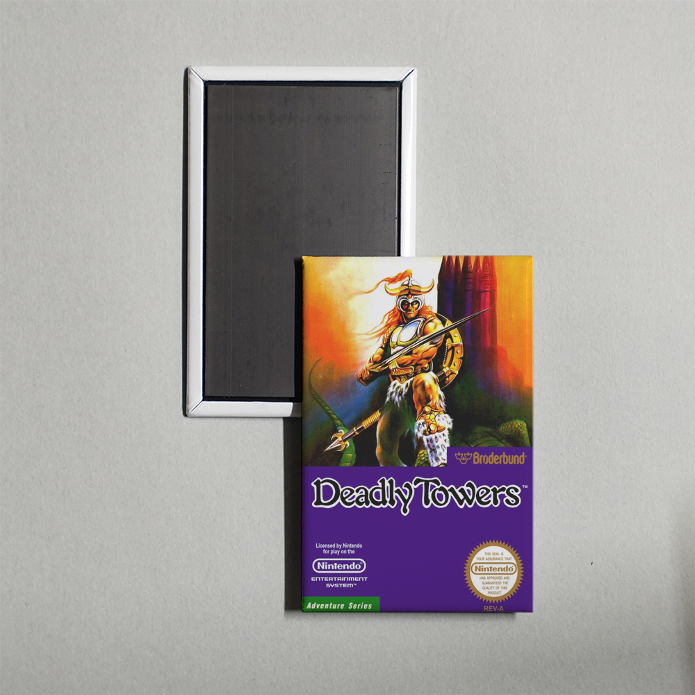 Nintendo NES Deadly Towers Mini Video Game Fridge Magnet