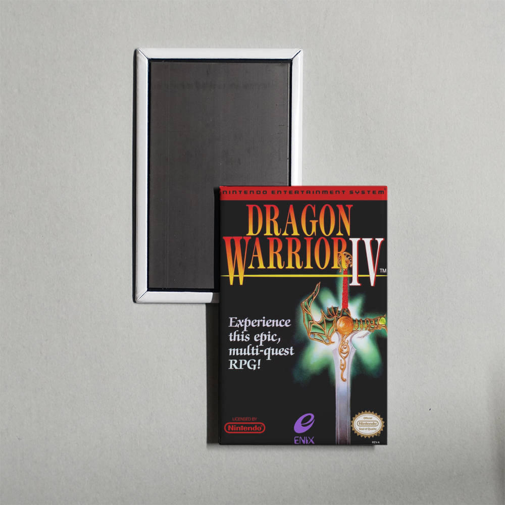 Nintendo NES Dragon Warrior IV Mini Video Game Fridge Magnet