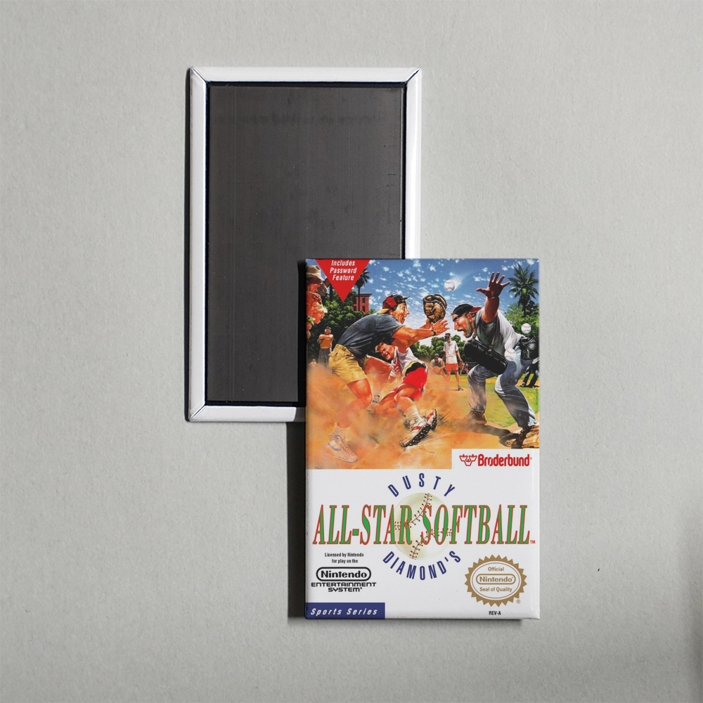 Nintendo NES Dusty Diamond's All-Star Softball Mini Video Game Fridge Magnet