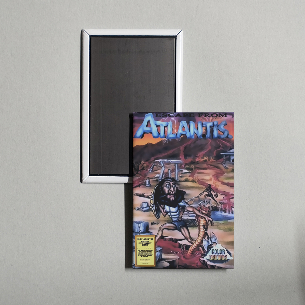 Nintendo NES Escape From Atlantis Mini Video Game Fridge Magnet