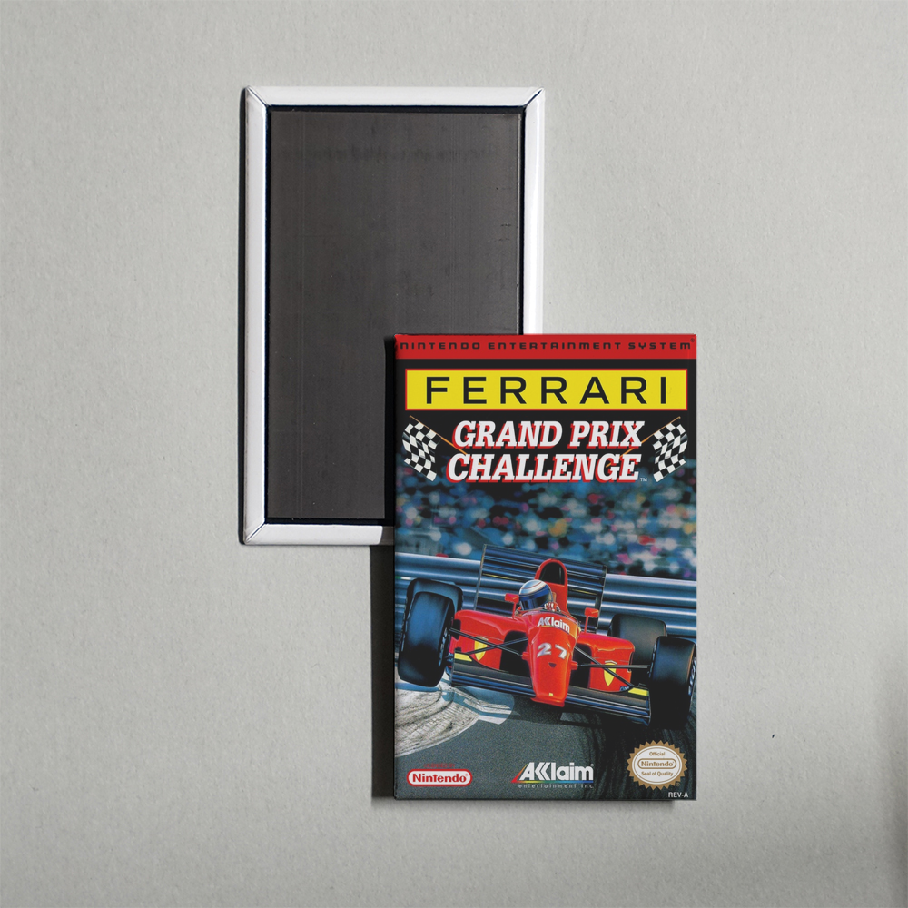 Nintendo NES Ferrari Grand Prix Challenge Mini Video Game Fridge Magnet