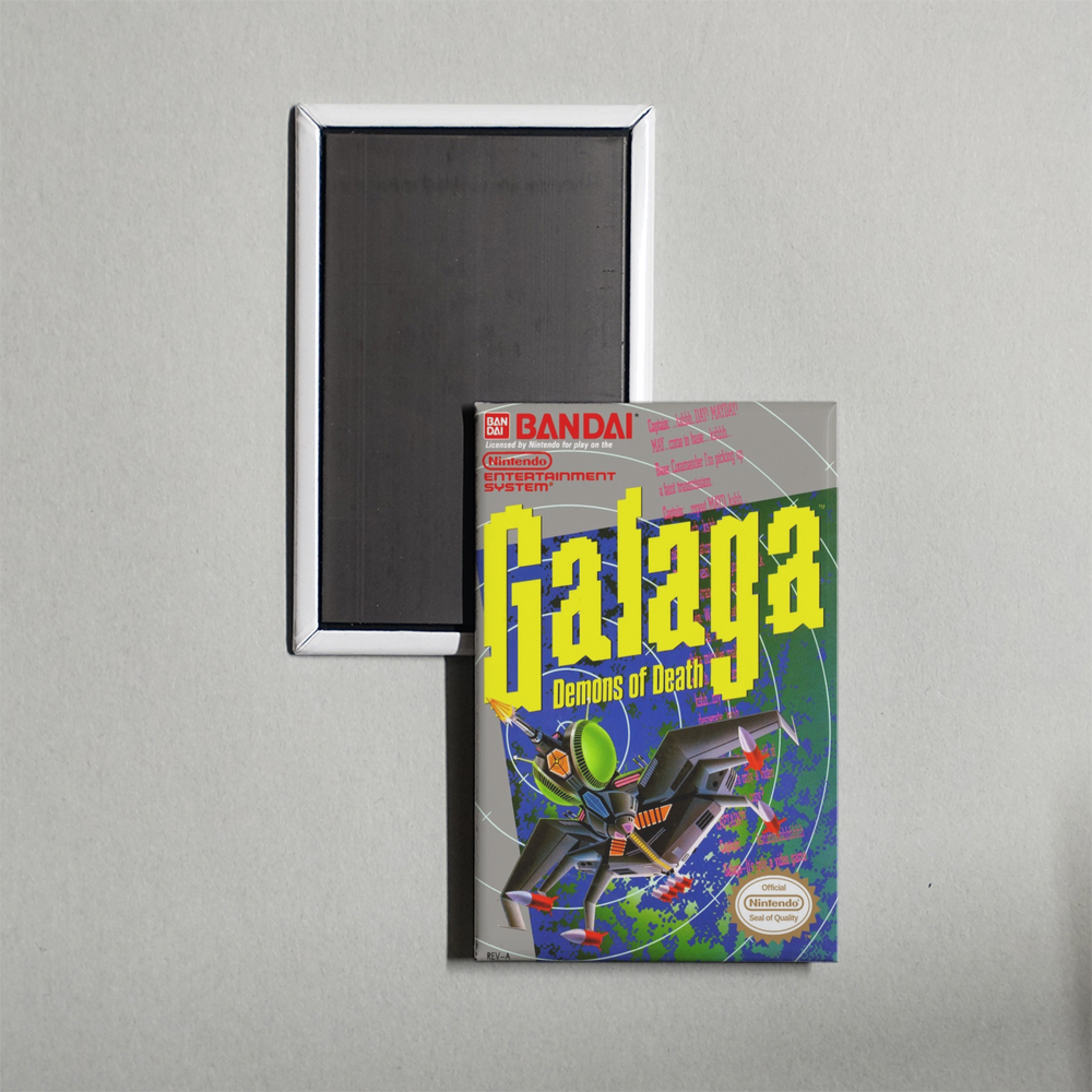 Nintendo NES Galaga - Demons of Death Mini Video Game Fridge Magnet