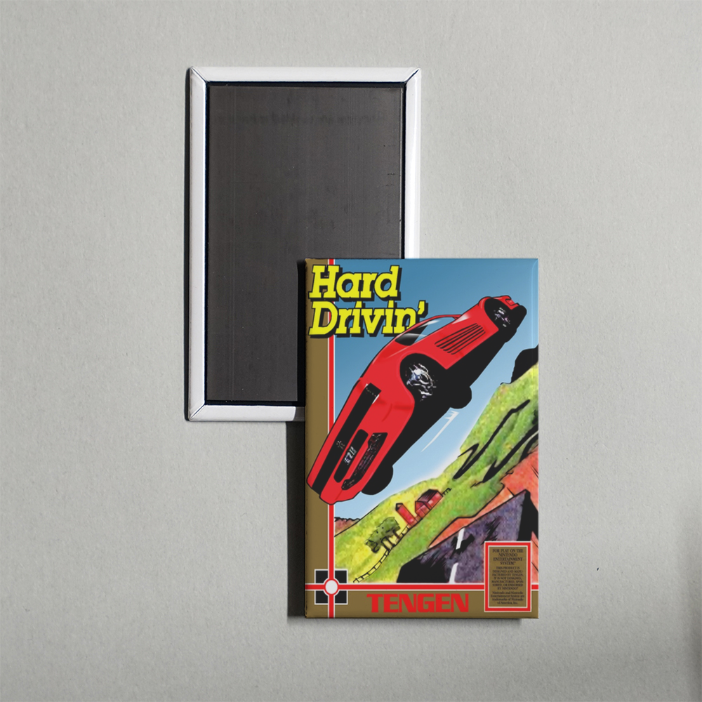 Nintendo NES Hard Drivin' Mini Video Game Fridge Magnet