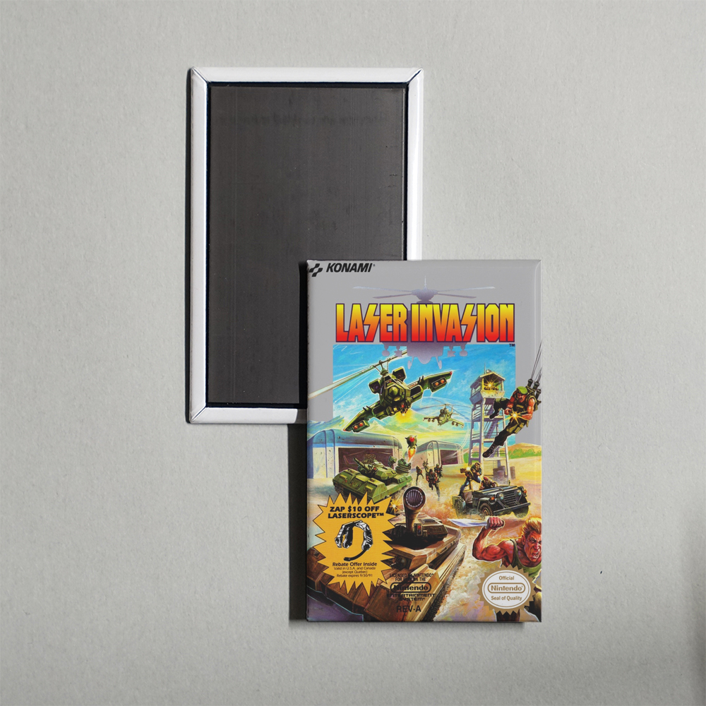 Nintendo NES Laser Invasion Mini Video Game Fridge Magnet