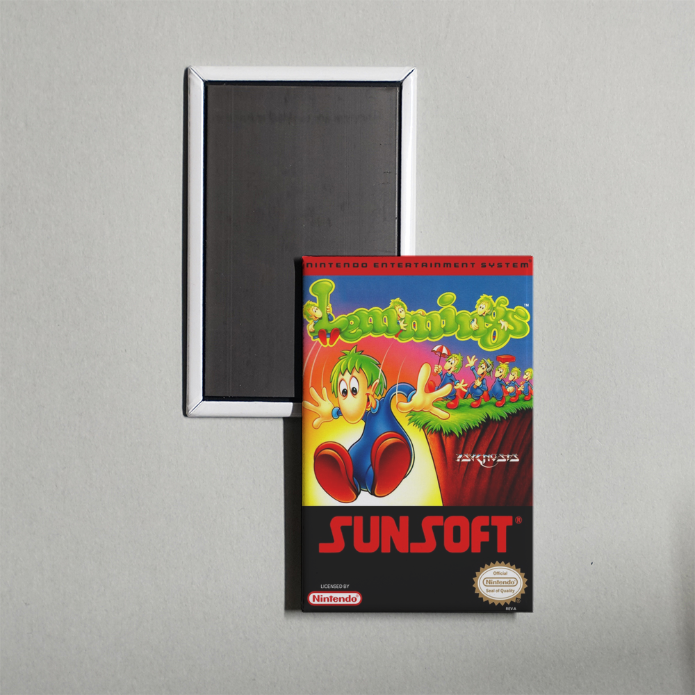 Nintendo NES Lemmings Mini Video Game Fridge Magnet
