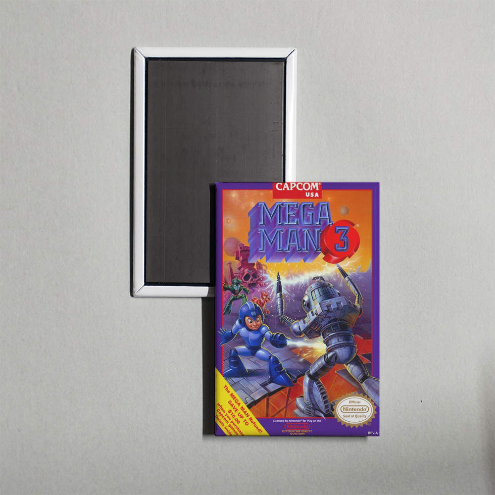 Nintendo NES Mega Man 3 Mini Video Game Fridge Magnet