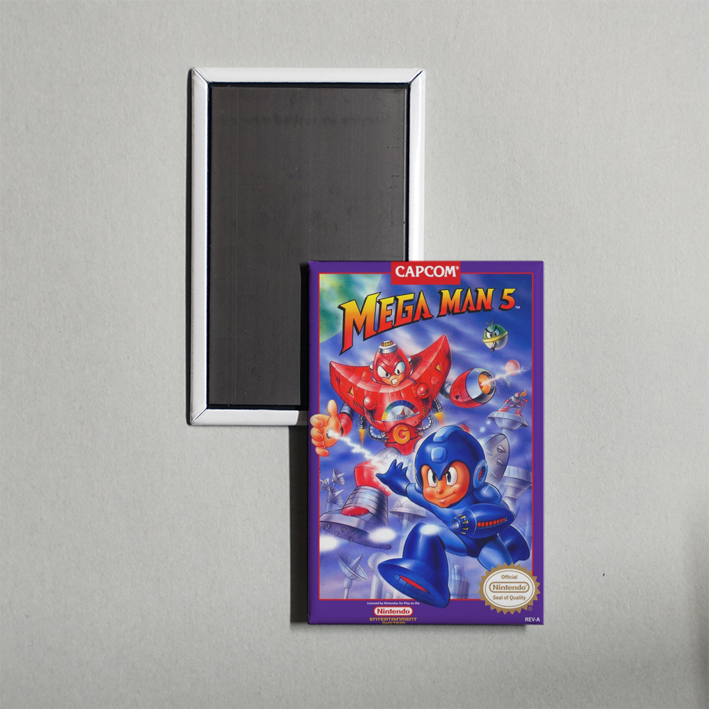 Nintendo NES Mega Man 5 Mini Video Game Fridge Magnet