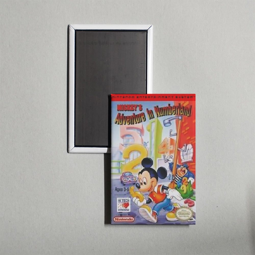Nintendo NES Mickey's Adventure in Numberland Mini Video Game Fridge Magnet