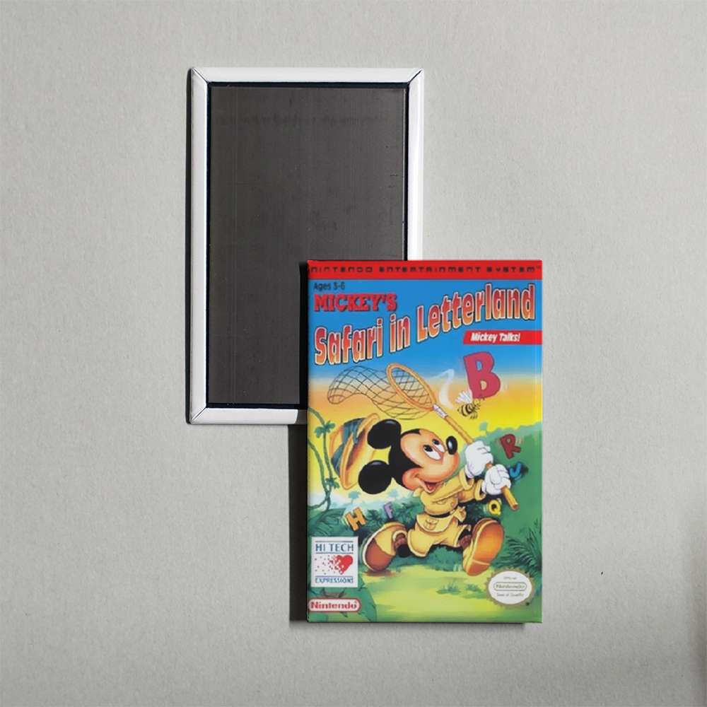 Nintendo NES Mickey's Safari in Letterland Mini Video Game Fridge Magnet