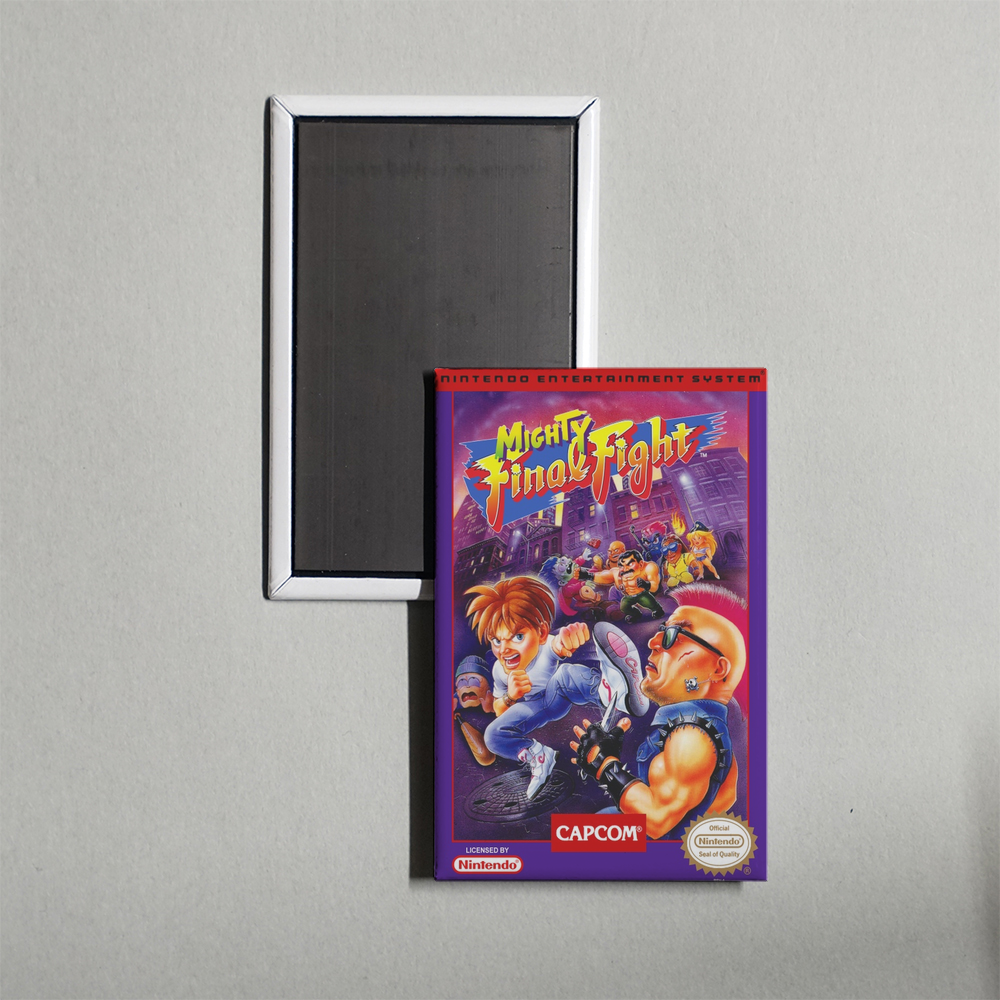 Nintendo NES Mighty Final Fight Mini Video Game Fridge Magnet