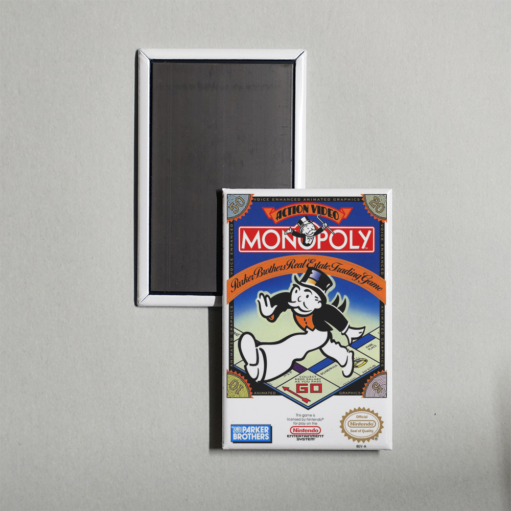 Nintendo NES Monopoly Mini Video Game Fridge Magnet