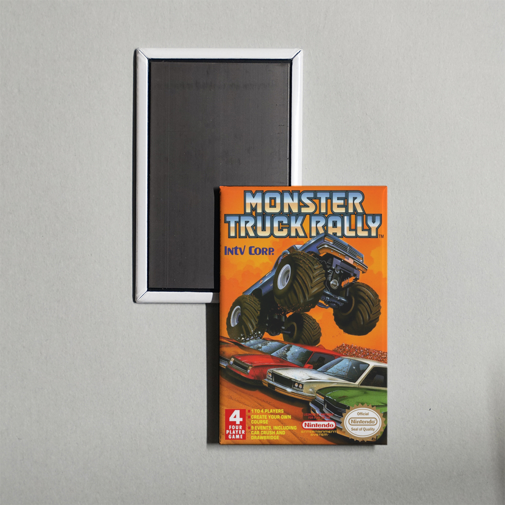 Nintendo NES Monster Truck Rally Mini Video Game Fridge Magnet
