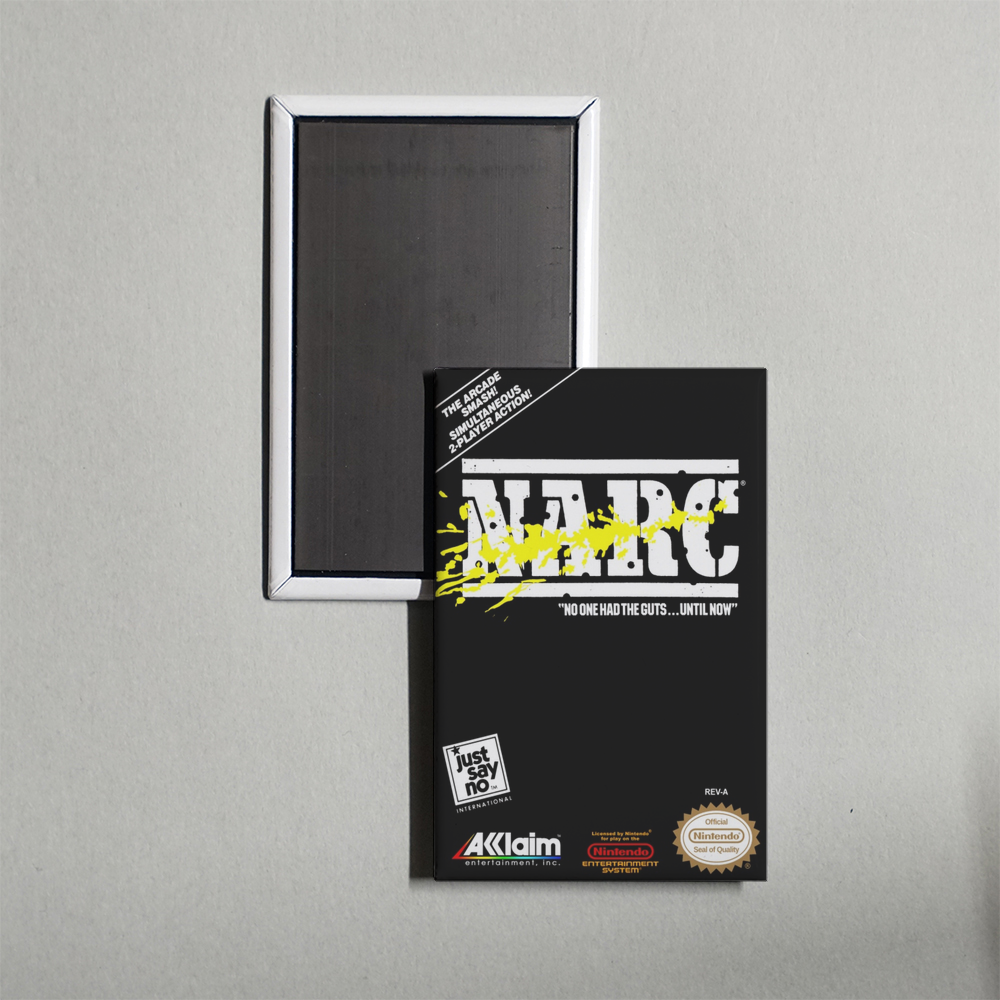 Nintendo NES NARC Mini Video Game Fridge Magnet
