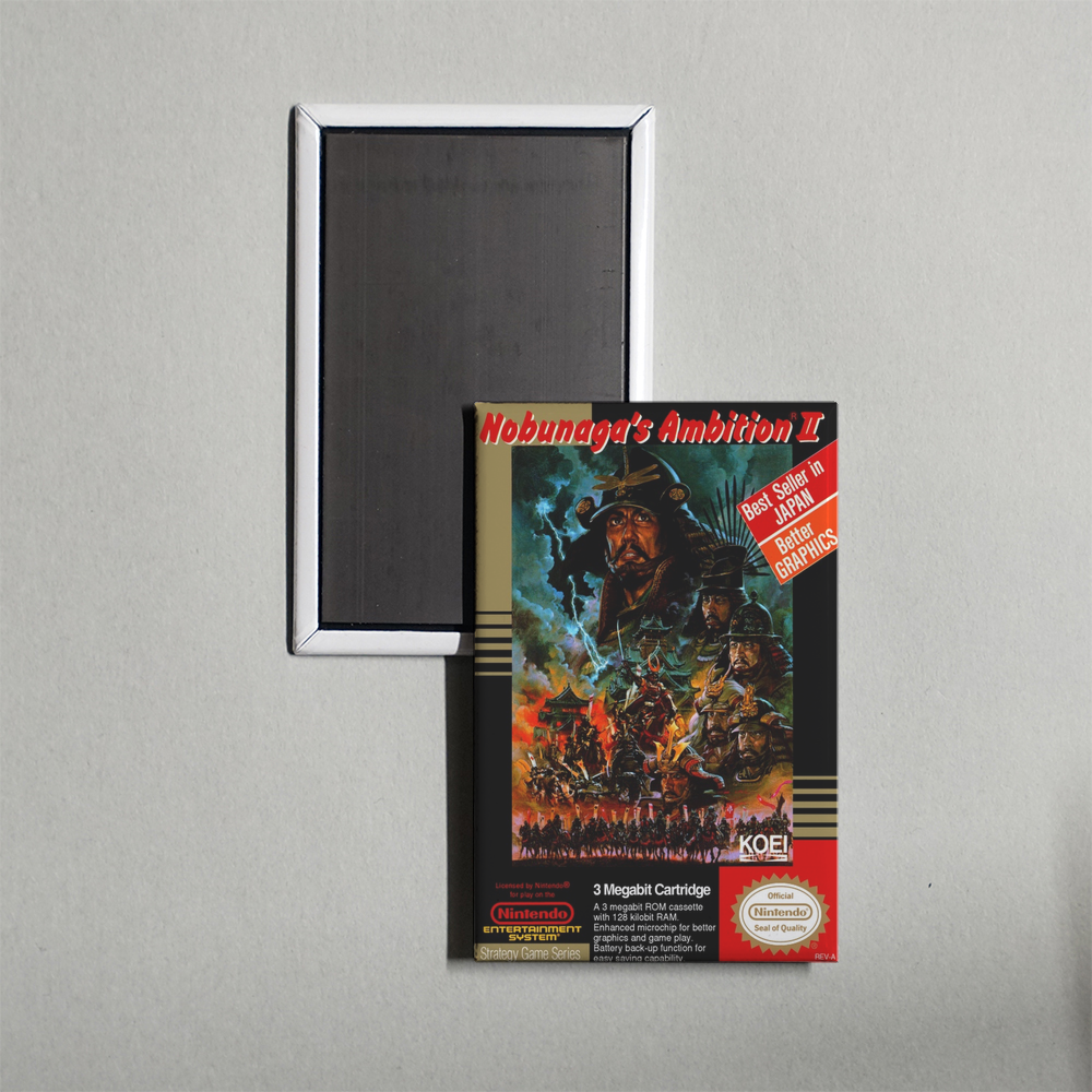 Nintendo NES Nobunaga's Ambition II Mini Video Game Fridge Magnet