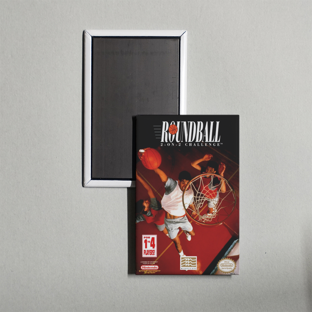 Nintendo NES Roundball - 2-on-2 Challenge Mini Video Game Fridge Magnet