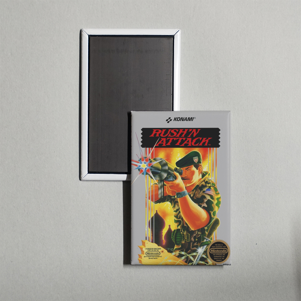 Nintendo NES Rush'n Attack Mini Video Game Fridge Magnet