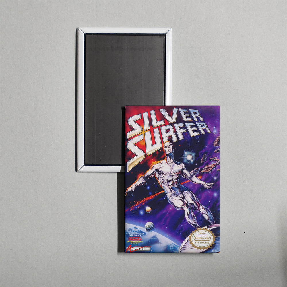 Nintendo NES Silver Surfer Mini Video Game Fridge Magnet