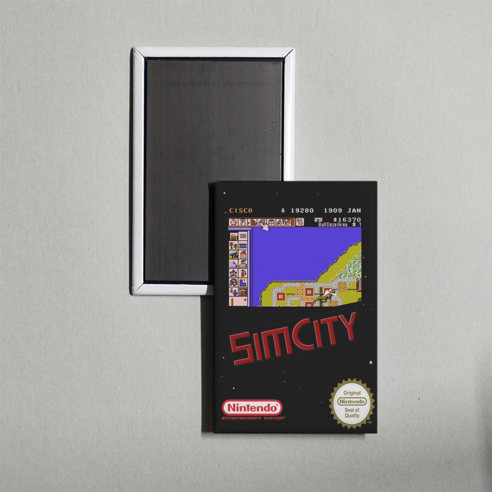 Nintendo NES SimCity Mini Video Game Fridge Magnet