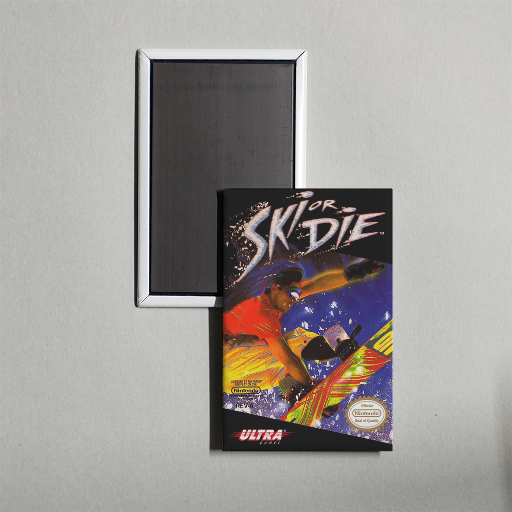 Nintendo NES Ski or Die Mini Video Game Fridge Magnet