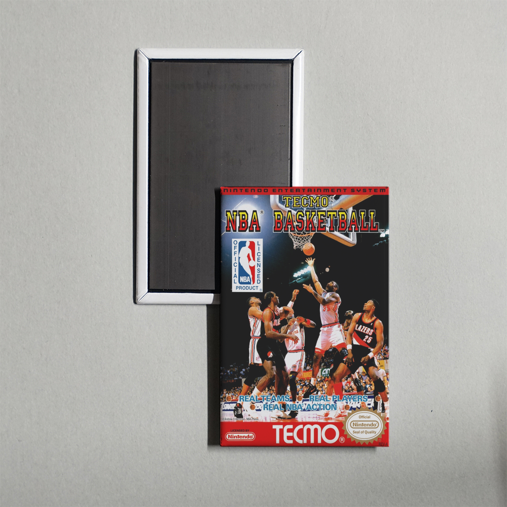 Nintendo NES Tecmo NBA Basketball Mini Video Game Fridge Magnet