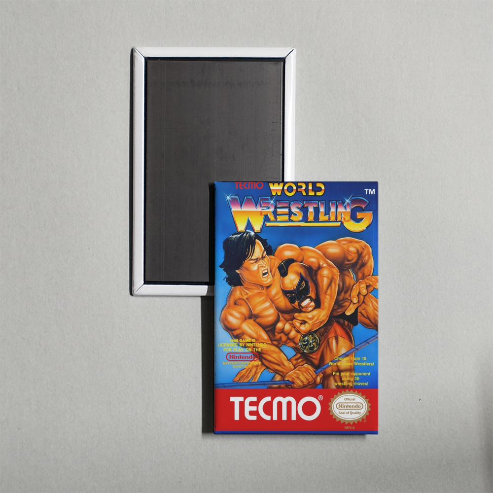 Nintendo NES Tecmo World Wrestling Mini Video Game Fridge Magnet