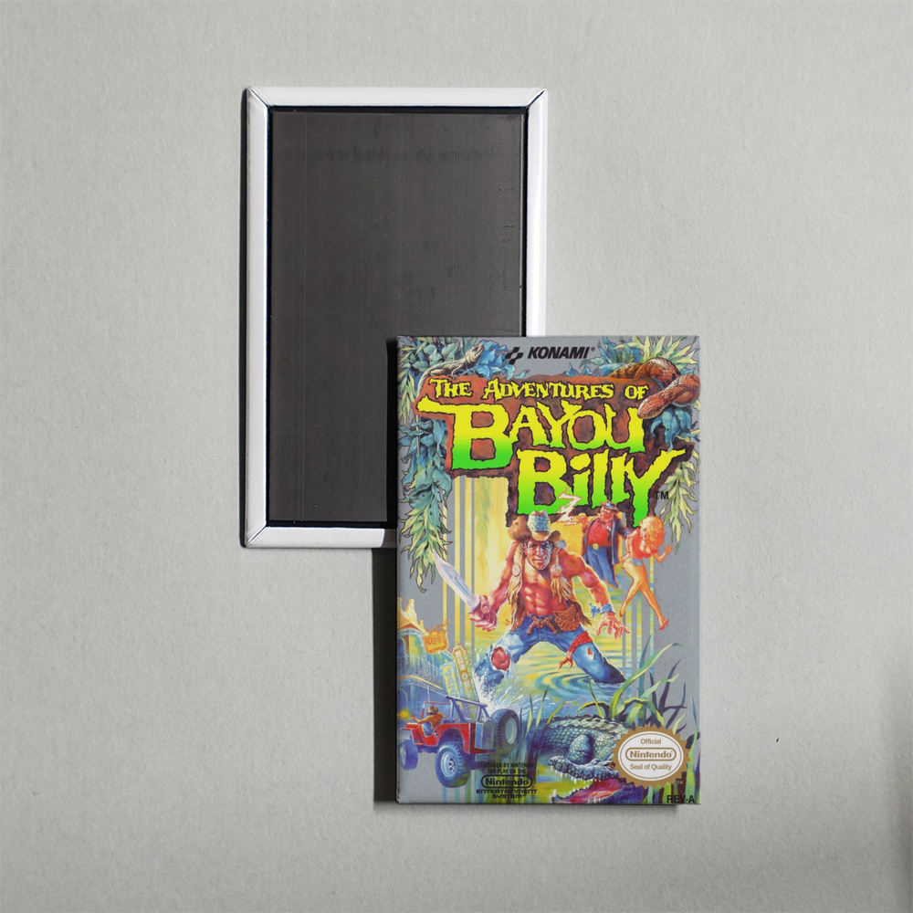 Nintendo NES The Adventures of Bayou Billy Mini Video Game Fridge Magnet