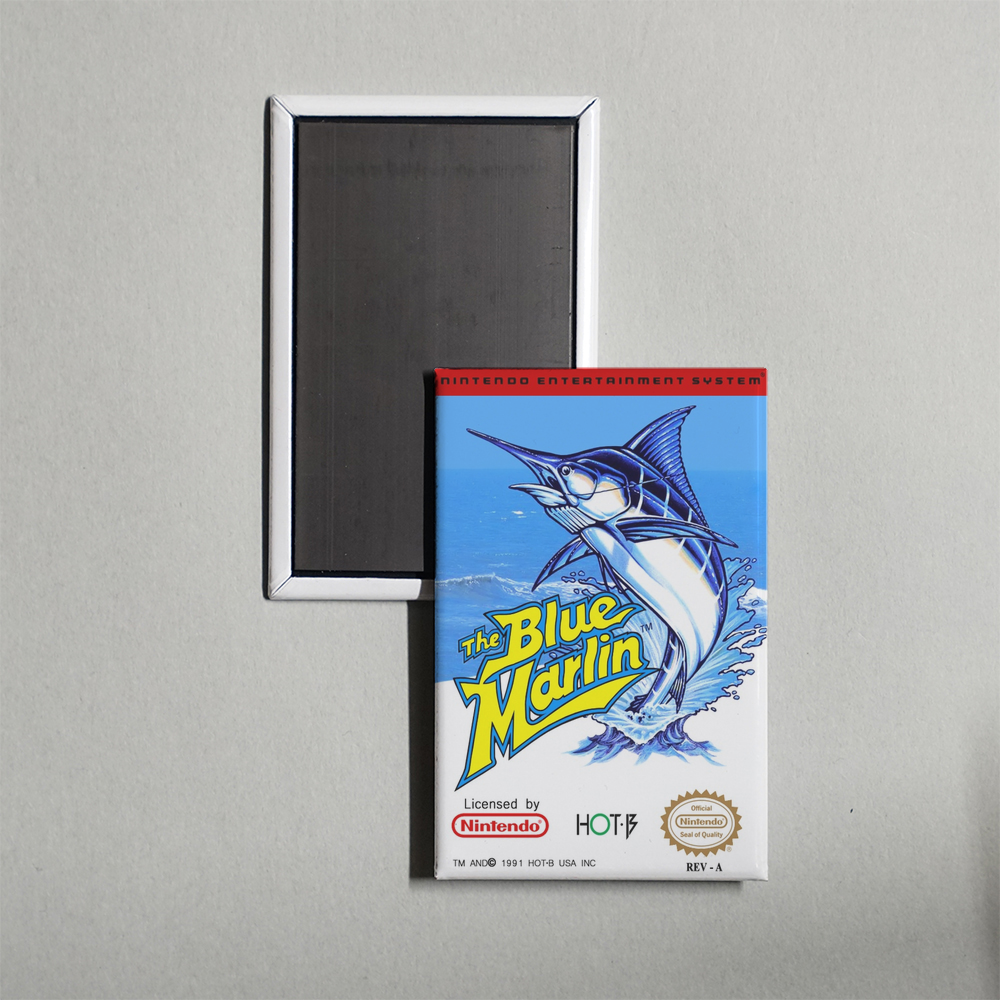 Nintendo NES The Blue Marlin Mini Video Game Fridge Magnet