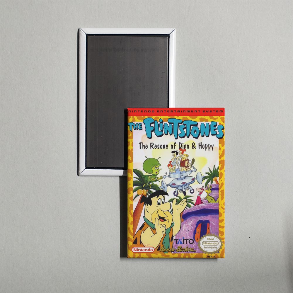 Nintendo NES The Flintstones - The Rescue of Dino & Hoppy Mini Video Game Fridge Magnet