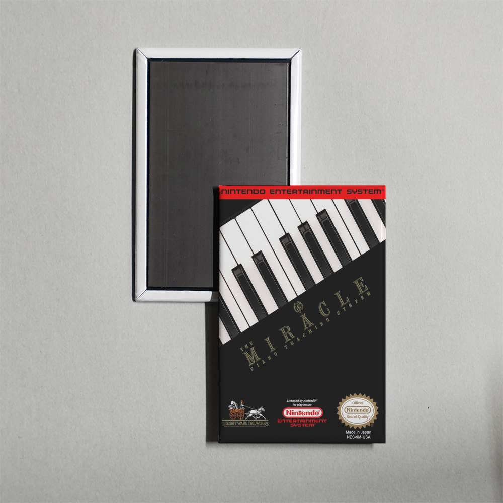 Nintendo NES The Miracle Piano Teaching System Mini Video Game Fridge Magnet