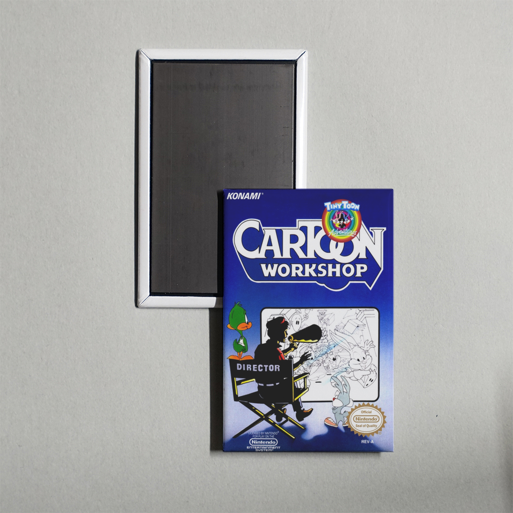 Nintendo NES Tiny Toon Adventures Cartoon Workshop Mini Video Game Fridge Magnet