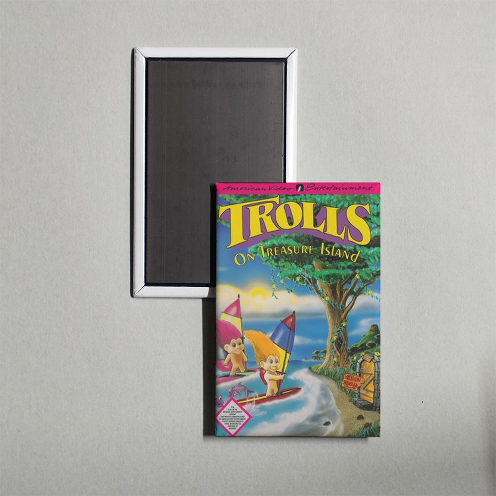 Nintendo NES Trolls on Treasure Island Mini Video Game Fridge Magnet